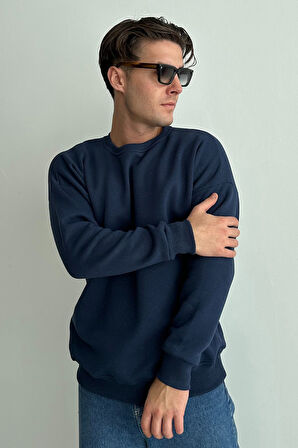 Erkek Bisiklet Yaka Oversize Sweatshirt