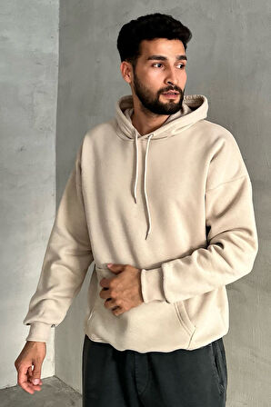 Erkek Kapüşonlu Oversize Sweatshirt