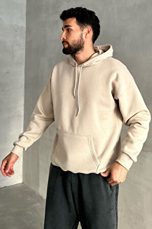 Erkek Kapüşonlu Oversize Sweatshirt