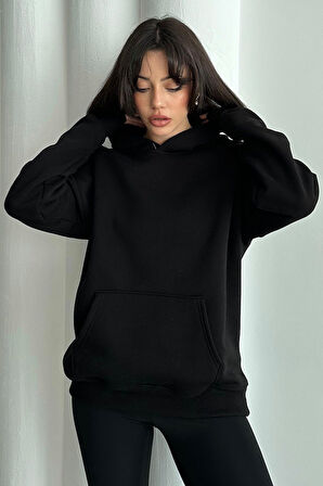 Kadın Kapşonlu Oversize Sweatshirt