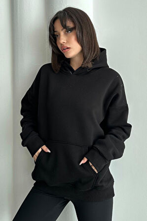 Kadın Kapşonlu Oversize Sweatshirt