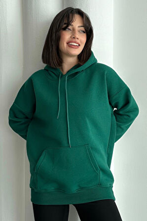 Kadın Kapşonlu Oversize Sweatshirt
