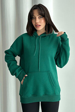 Kadın Kapşonlu Oversize Sweatshirt
