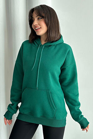 Kadın Kapşonlu Oversize Sweatshirt