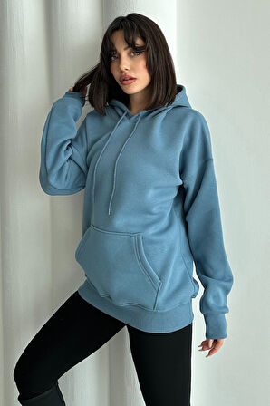 Kadın Kapşonlu Oversize Sweatshirt