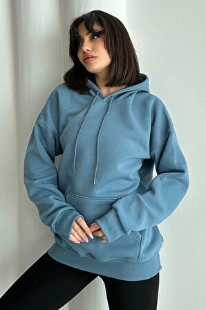 Kadın Kapşonlu Oversize Sweatshirt