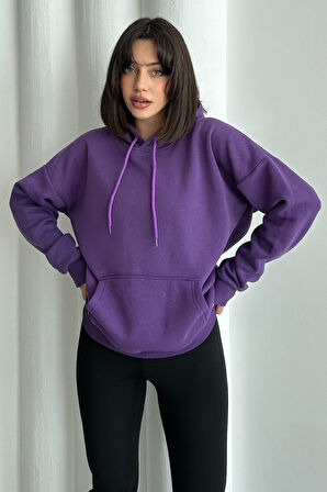 Kadın Kapşonlu Oversize Sweatshirt