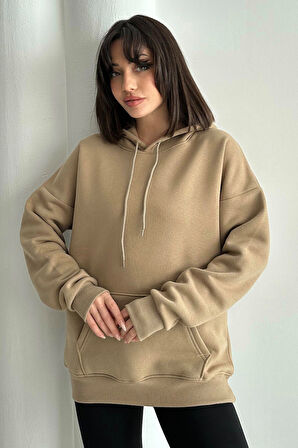 Kadın Kapşonlu Oversize Sweatshirt