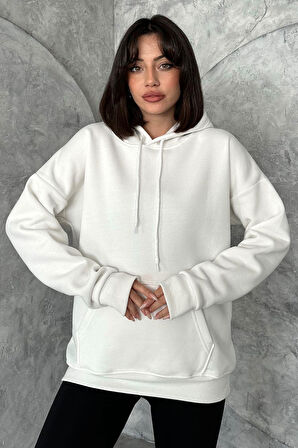 Kadın Kapşonlu Oversize Sweatshirt