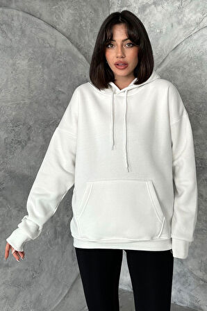 Kadın Kapşonlu Oversize Sweatshirt