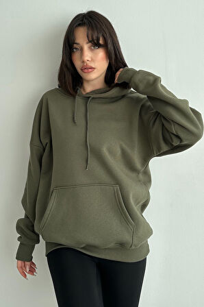 Kadın Kapşonlu Oversize Sweatshirt