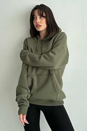 Kadın Kapşonlu Oversize Sweatshirt