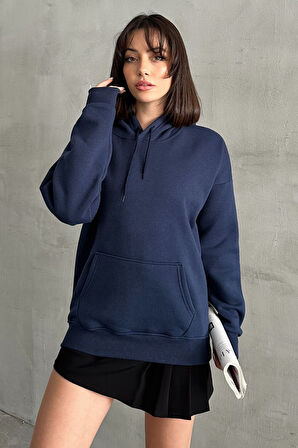 Kadın Kapşonlu Oversize Sweatshirt