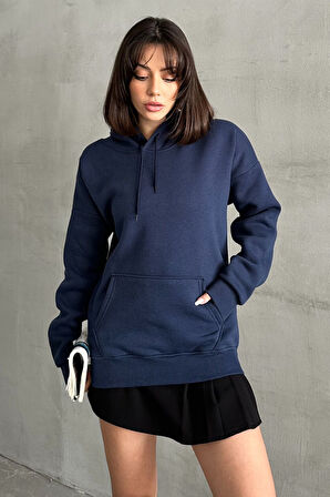 Kadın Kapşonlu Oversize Sweatshirt