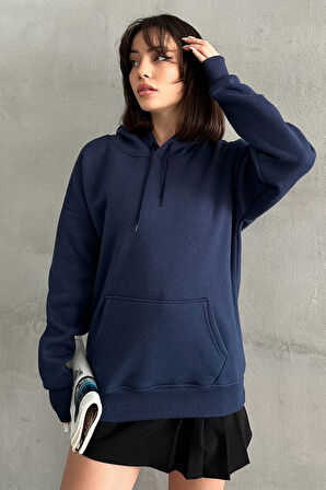 Kadın Kapşonlu Oversize Sweatshirt