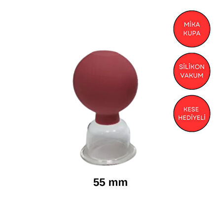 Mika Silikon Vakumlu Boyun Bölgesi Kullanım İçin Masaj Kupası No:4 Kırmızı Renk