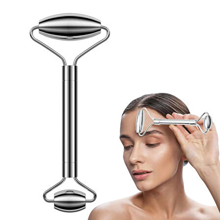 Metal Cilt Sıkılaştırıcı Face Gua Sha Rulosu Yüz Masaj Roller Model 1