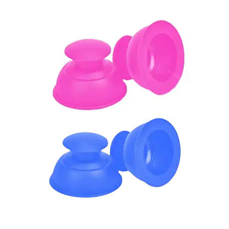 Vantuz Silikon Selülit & Masaj Kupası 4'lü Set Mavi-Pembe Renk