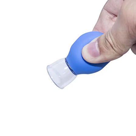 Mini Silikon Vakumlu Mika Yüz Masaj Kupası 2'li Set Mavi Renk