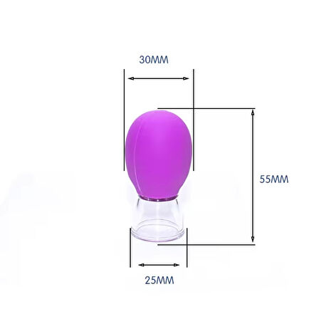 Mini Silikon Vakumlu Mika Yüz Masaj Kupası 4'lü Set Mavi-Mor Renk