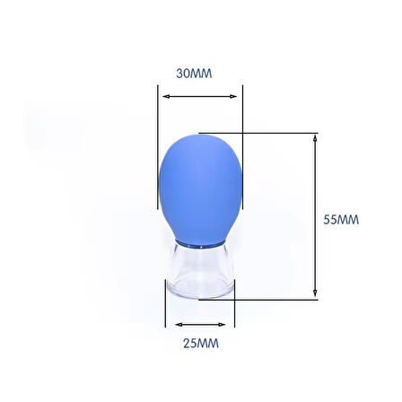Mini Silikon Vakumlu Mika Yüz Masaj Kupası 4'lü Set Mavi-Mor Renk