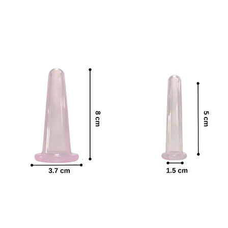 Mini Silikon Vakumlu Mika Yüz Masaj Kupası 3'lü Karışık Set Mor Renk