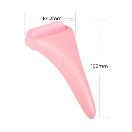 Ice Roller Gua Sha Tırtıklı Yüz Masaj Aparatı Pembe Renk