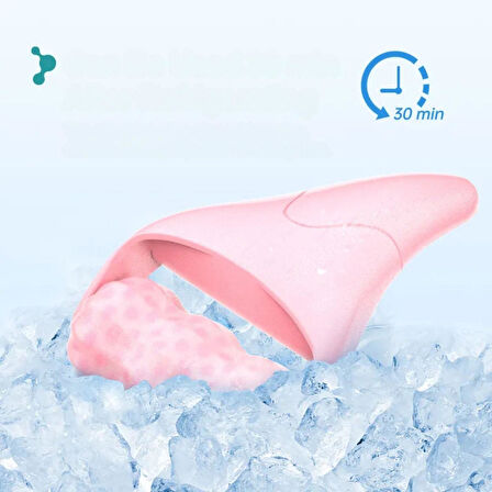 Ice Roller Gua Sha Tırtıklı Yüz Masaj Aparatı Pembe Renk