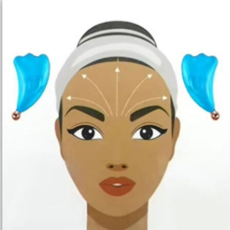 Face İce Roller Sıcak ve Soğuk Yüz Masaj Gua Sha Aparatı Mavi Renk