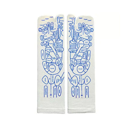 Ayak Refleksoloji Çorap Masaj  Seti (1 Çift Çorap ve 2 Adet Refleksoloji Çubuğu)