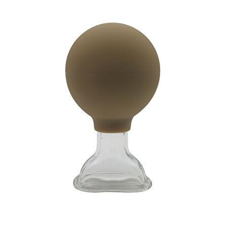 Silikon Vakumlu Yüz Ve Gülümseme Çizgisi İçin Cam Masaj Kupası Bej Renk