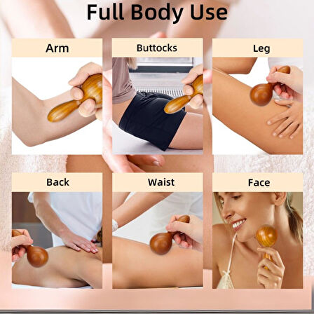 Ahşap Yüz Masaj Aparatı Gua Sha Graston Refleksoloji SPA Aleti