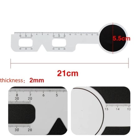Optik Pupil Oftalmik PD Gözbebeği Mesafe Ölçer Cetvel (1 Adet)