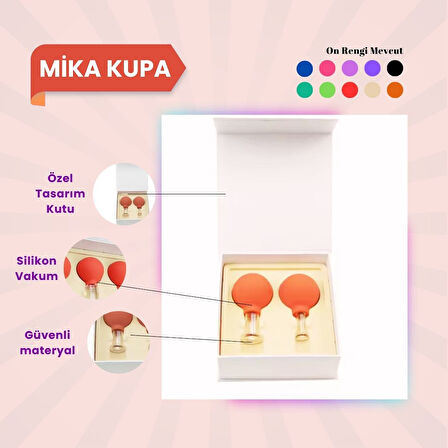 Silikon Vakumlu Mika Yüz Masaj Kupası 2'li Set Turuncu