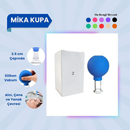 Silikon Vakumlu Mika Yüz Masaj Kupası No:2 Mavi