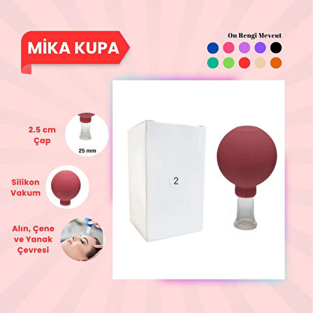 Silikon Vakumlu Mika Yüz Masaj Kupası No:2 Kırmızı