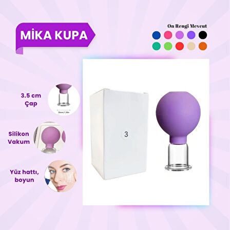 Silikon Vakumlu Mika Yüz Masaj Kupası No:3 Koyu Mor