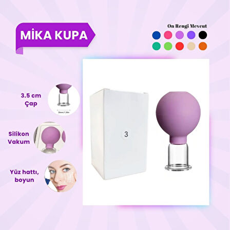 Silikon Vakumlu Mika Yüz Masaj Kupası No:3 Mor