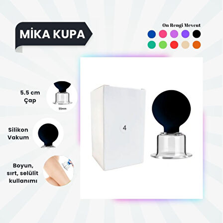 Silikon Vakumlu Mika Yüz Masaj Kupası No:4 Siyah