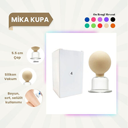 Silikon Vakumlu Mika Yüz Masaj Kupası No:4 Bej