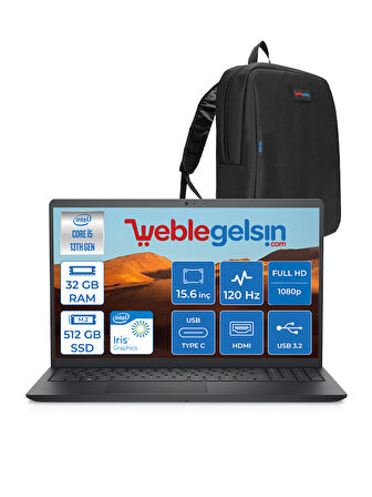 Dell Inspiron 3530 Intel Core I5-1334U 32GB 512GB SSD 15.6" 120Hz Fhd Ubuntu I35303407U04 + Zetta Çanta