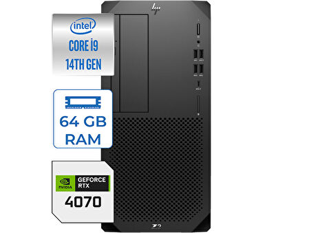 Hp Ws Z2 G9 Intel Core I9-14900K 64GB Ddr5 2tb HDD + 512GB SSD Nvidia 12GB RTX4070 Windows 11 Pro 88T2A0EAP029