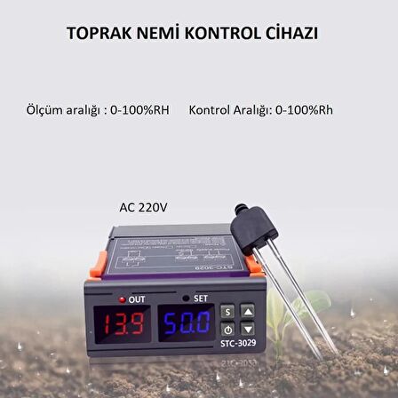 YATE10 STC-3029 220V-10A Toprak Nem Kontrol Cihazı