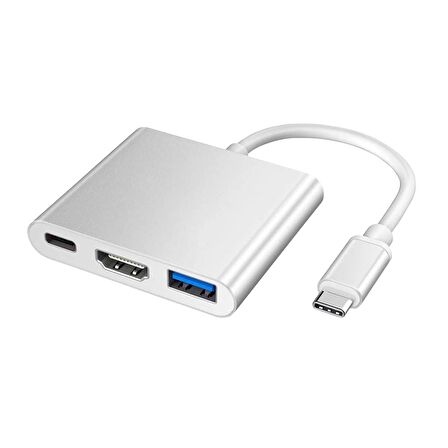 Winex 3in1 Type-C To HDMI Hub Port Adaptör PD USB 3.0 4K HDMI Çıkışlı