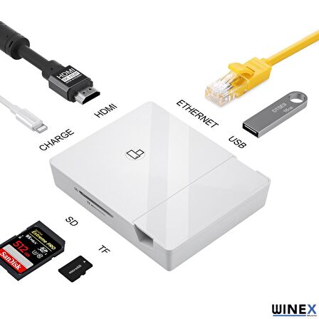 Winex 7in1 Lightning Docking Station Dönüştürücü Adaptör