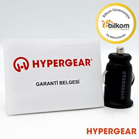 Hypergear 2.1A 2X Hızlı Araç Şarj Aleti Set İphone Uyumlu Lightning Kablo Siyah