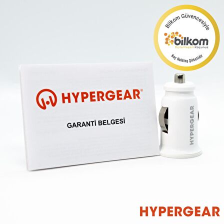 Hypergear 2.1A 2X Hızlı Araç Şarj Aleti Set İphone Uyumlu Lightning Kablo Beyaz