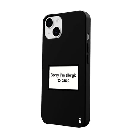 iPhone 11 Siyah Lansman Renkli Silikon I'm Allergic Yazılı Kamera Korumalı Telefon Kılıf