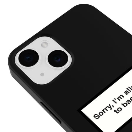 iPhone 11 Siyah Lansman Renkli Silikon I'm Allergic Yazılı Kamera Korumalı Telefon Kılıf