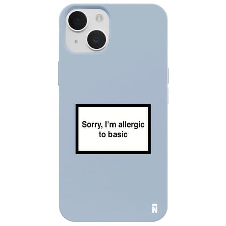 iPhone 11 Mavi Lansman Renkli Silikon I'm Allergic Yazılı Kamera Korumalı Telefon Kılıf